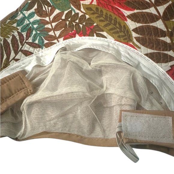 Tan Wide-Brimmed Sun Hat with Embroidery - Picture 4 of 5